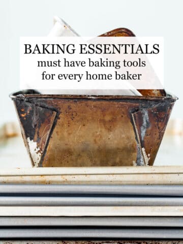 Stacks of sheet pans and vintage loaf pans