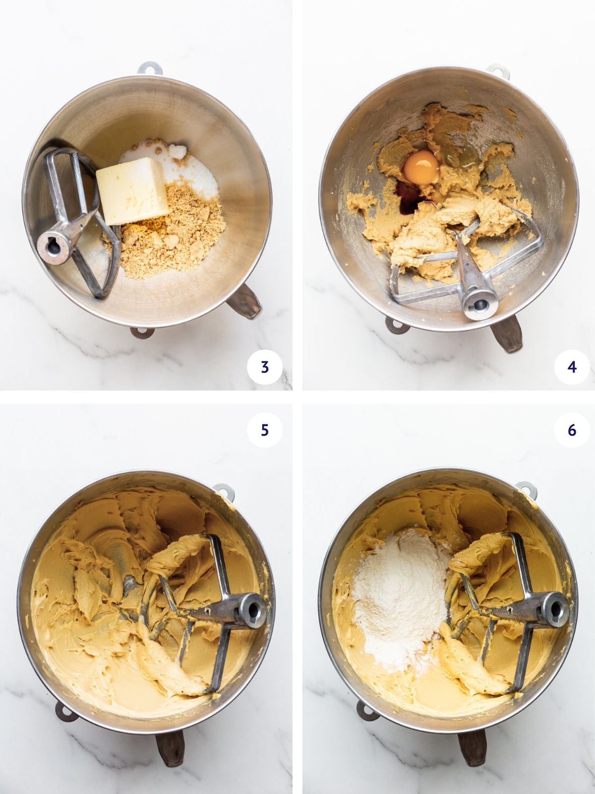 Making cake batter for a bundt cake in the stand mixer.